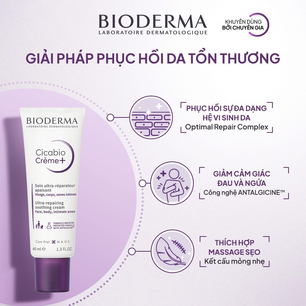 BIODERMA kem phục hồi da mỏng yếu 40ml chính hãng Dr.REJU Clinic