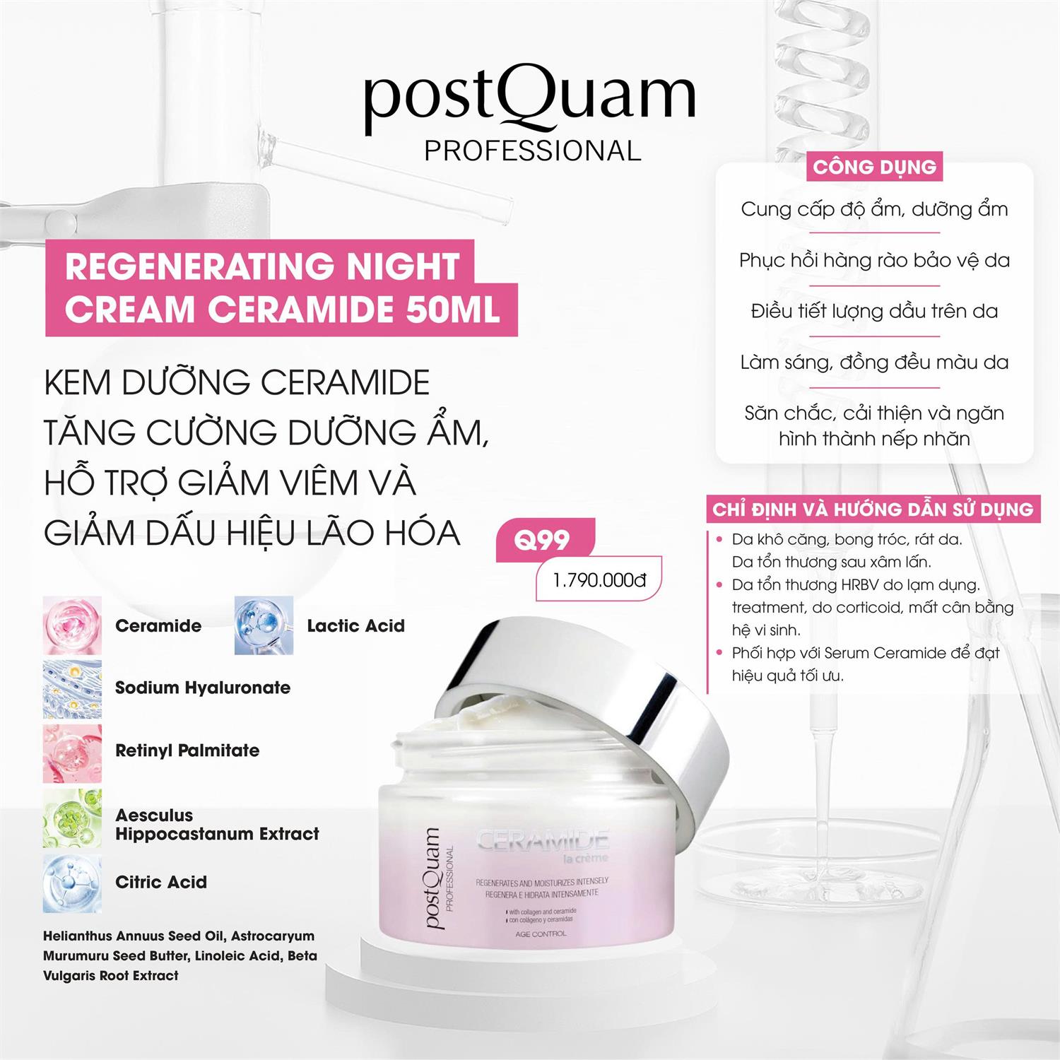 POSTQUAM Regenerating Night Cream Ceramide 50ml chính hãng Dr.REJU Clinic