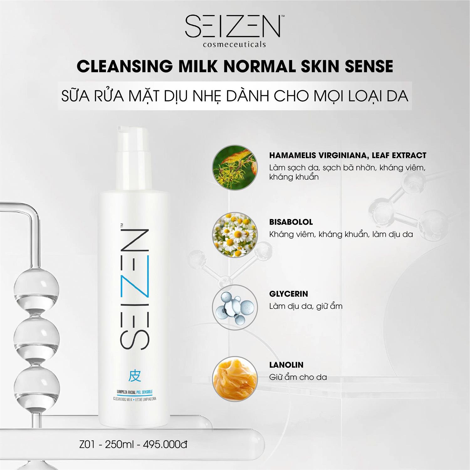 SEIZEN Sữa rửa mặt cho da thường đến khô 250ml chính hãng Dr.REJU Clinic