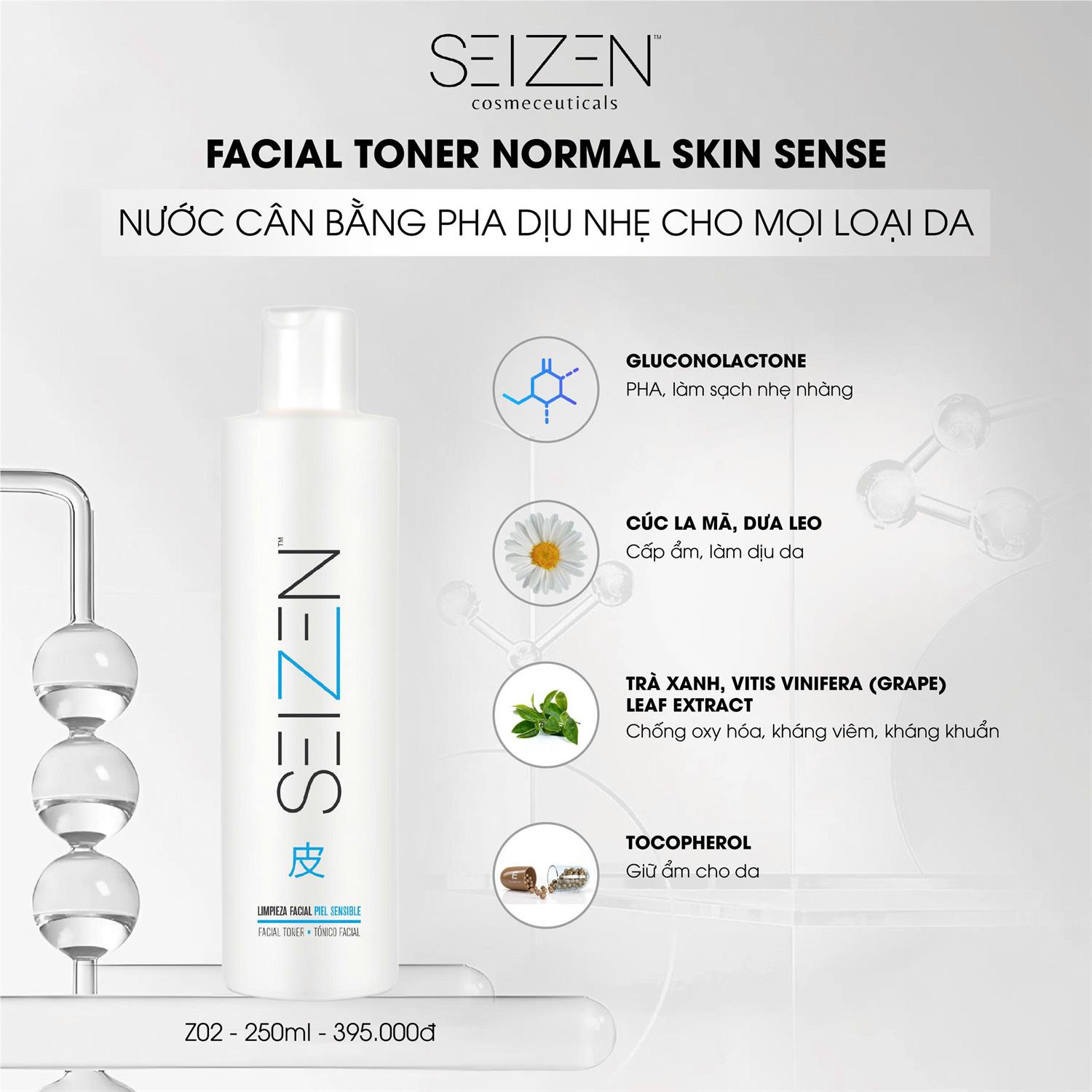 SEIZEN Facial Toner Normal Skin Sense 250ml chính hãng Dr.REJU Clinic