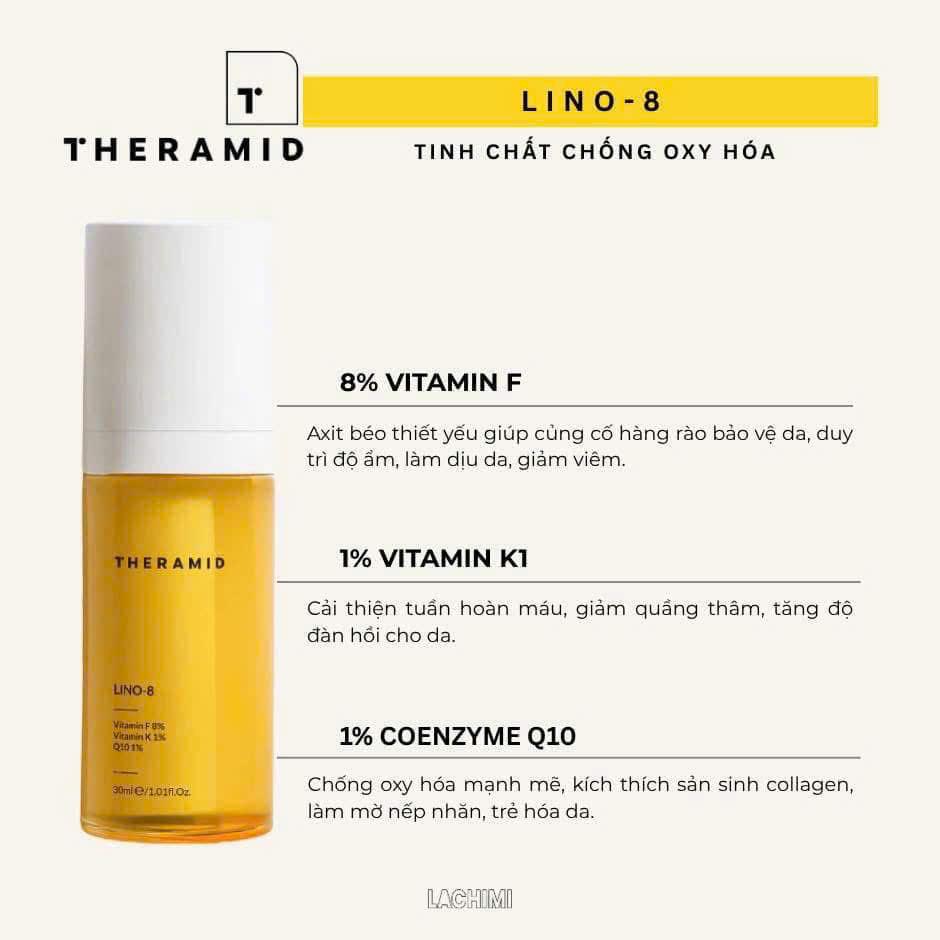 THERAMID Lino 8 Tinh chất chống oxy hóa 30ml chính hãng Dr.REJU Clinic