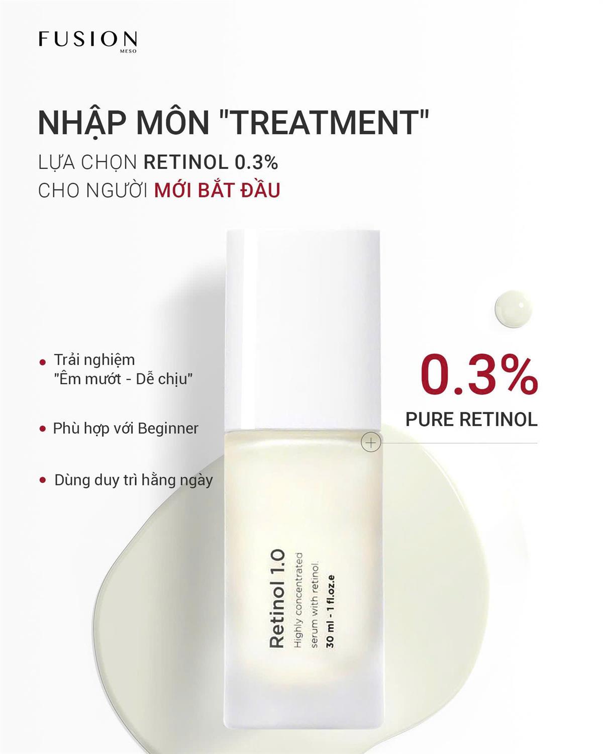 FUSION Retinol 1.0 serum 30ml chính hãng Dr.REJU Clinic